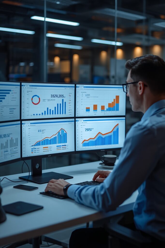 lucid origin ultra realistic seo specialist working on a modern computer multiple analytics d 0 lucid origin ultra realistic seo specialist working on a modern computer multiple analytics d 0